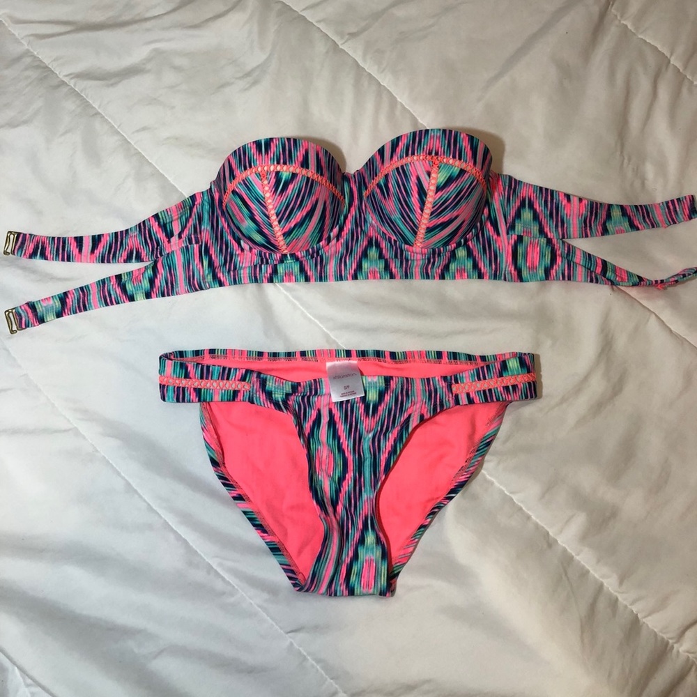 Peach and blue bathing suit set🌸